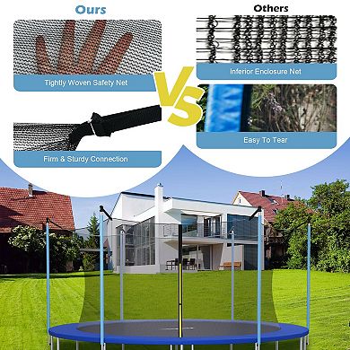 10-Foot Replacement Trampoline Safety Enclosure Net - Weather Resistant