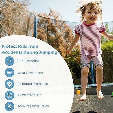 10-Foot Replacement Trampoline Safety Enclosure Net - Weather Resistant