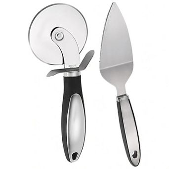 2 pc Pizza Wheel Cutter and Pie Server, Non-Slip Handle, Sharp Stainless Steel Pizza Slicer