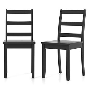 SKONYON Set of 2 Wood Dining Chairs with Solid Rubber Wood Legs 16" x 16" x 33.5"