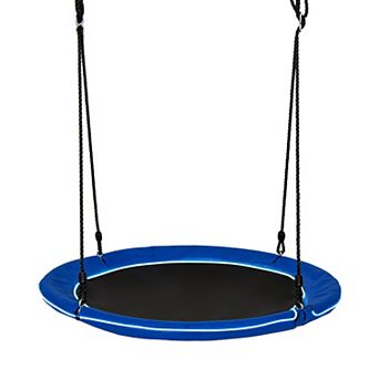 SKONYON 40 Inch Saucer Tree Swing Round with LED Lights for Kids and Adults 660 lbs