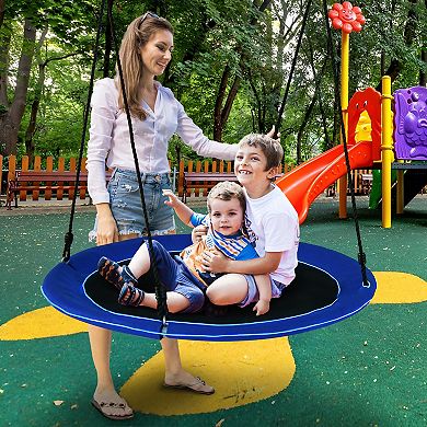SKONYON 40 Inch Saucer Tree Swing Round with LED Lights for Kids and Adults 660 lbs