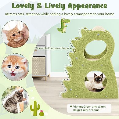 SKONYON 2-Tier Modern Cat Tree for Indoor Cats with Rotatable Sisal Scratching Ball