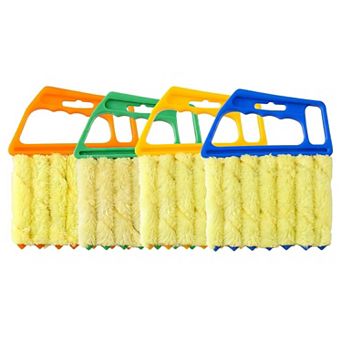 4 Pack Window Blind Cleaner Duster Tool, Washable 7 Finger Dusters Brush Dusting Cleaner Tool