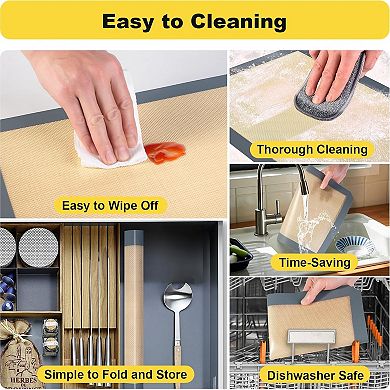 Non-Stick Silicone Baking Mat, Heat Resistant, Reusable,16.5 x 11.6inch, Rectangular, 4-Pack