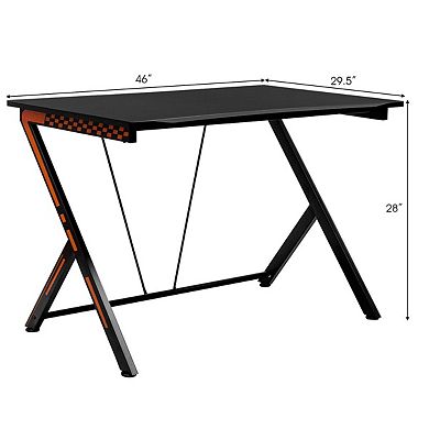 SKONYON Home Office Modern Ergonomic Computer Desk for Small Spaces 46" x 29.5" x 28"