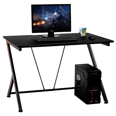 SKONYON Home Office Modern Ergonomic Computer Desk for Small Spaces 46" x 29.5" x 28"