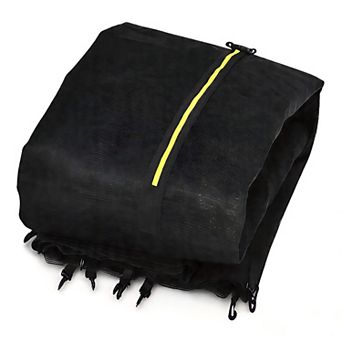 Round Trampoline Safety Net Replacement with Zipper and Buckles for Straight Pole Frames