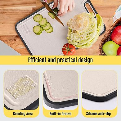 Titanium Cutting Boards, Double Sided Cutting Board Food Grade, Titanium and Wheat Straw PP, 1PCS