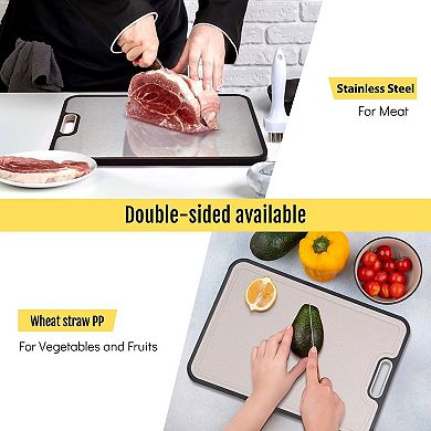 Titanium Cutting Boards, Double Sided Cutting Board Food Grade, Titanium and Wheat Straw PP, 1PCS