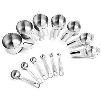 Stainless Steel Kitchen Food & Coffee Measuring Cups And Spoons Set of 13