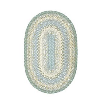 Homespice Baja Blue Braided Cotton Rug for Coastal Decor / Blue/Green Rug