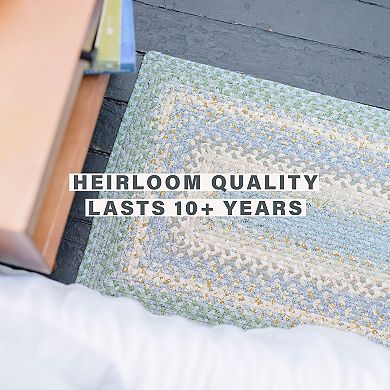 Homespice Baja Blue Braided Cotton Rug for Coastal Decor / Blue/Green Rug