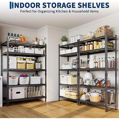 5-Tier Heavy Duty Garage Storage Shelving, 2200 LBS Capacity, Adjustable Metal Shelves