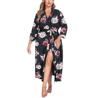 Zeagoo Womens Kimono Robes Long Knit Bathrobe Lightweight Soft Sleepwear V Neck Ladies Loungewear