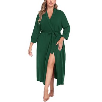 Zeagoo Womens Kimono Robes Long Knit Bathrobe Lightweight Soft Sleepwear V Neck Ladies Loungewear