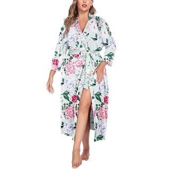 Zeagoo Womens Kimono Robes Long Knit Bathrobe Lightweight Soft Sleepwear V Neck Ladies Loungewear