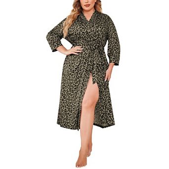 Zeagoo Womens Kimono Robes Long Knit Bathrobe Lightweight Soft Sleepwear V Neck Ladies Loungewear