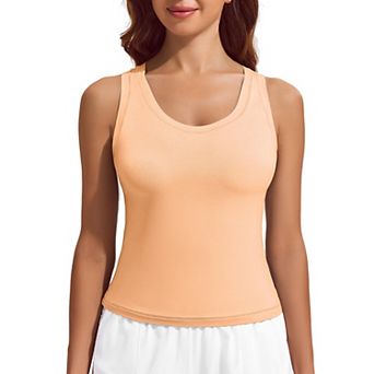 Pinspark Women's Racerback Crop Tank Tops Quick Dry Sleeveless Yoga Gym Shirts