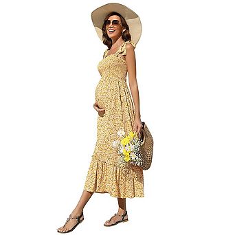 Seoria Square Neck Midi Sundress for Maternity