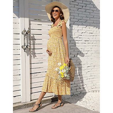 Seoria Square Neck Midi Sundress for Maternity