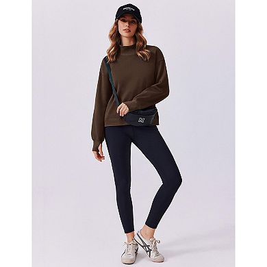 Pinspark Women's Turtleneck Fleece Lined Sweatshirt Long Sleeve Top with Thumb Holes & Pockets