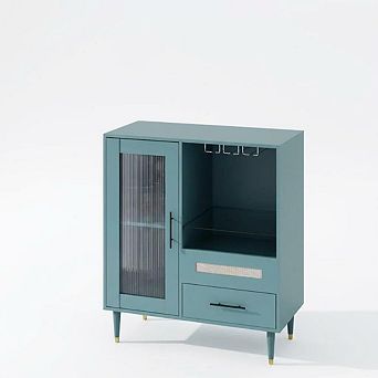 Modern Wine & Coffee Bar Cabinet, Storage Sideboard Liquor Buffet Cabinet with Drawers for Kitchen