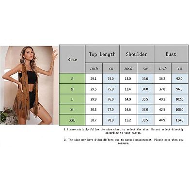 Seoria Womens Sleeveless Fringe Hem Open Front Vest With Hollow Out Details