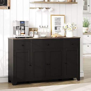 55" Large Sideboard Buffet Cabinet,Kitchen Storage Cabinet Console Table Coffee Bar Buffet Table