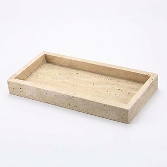 Travertine Tray, Natural Yellow Stone Rectangular Decorative Tray, Perfume Organizer,Jewelry Display