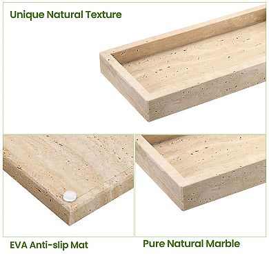 Travertine Tray, Natural Yellow Stone Rectangular Decorative Tray, Perfume Organizer,Jewelry Display
