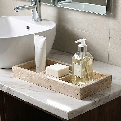 Travertine Tray, Natural Yellow Stone Rectangular Decorative Tray, Perfume Organizer,Jewelry Display