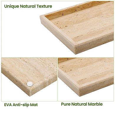 Travertine Tray, Natural Yellow Stone Rectangular Decorative Tray, Perfume Organizer,Jewelry Display