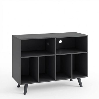 Wood Record Player Stand with Vinyl Record Storage, 39.5 in Record Holder Player Cabinet