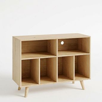 Wood Record Player Stand with Vinyl Record Storage, 39.5 in Record Holder Player Cabinet