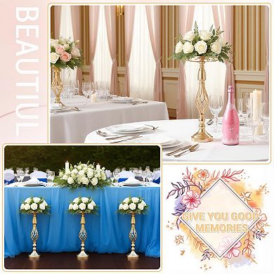 10 Pcs Golden Wedding Centerpieces Stand,Wedding Flower Vases Crystal Artificial Flower Arrangements