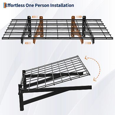 4 Pack Garage Wall Mounted Garage Shelves 1400lbs Capacity, 24"X72" Shelf Storage Rack Floating