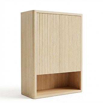 45'' Shoe Storage Cabinet, 5 tier Shoe Cabinet with 2 Fluted Doors, Entryway Storage