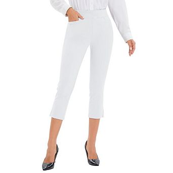 Women's Capri Pants Dress Yoga Work Slacks Stretch High Waisted Office Business Casual Pant