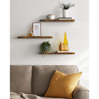 22.5inches 3PC Floating Shelves Rustic Wood Wall Mounted Storage Display