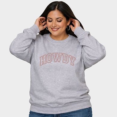 Embroidered Howdy Varsity - Women's Plus Sized Graphic Sweatshirt