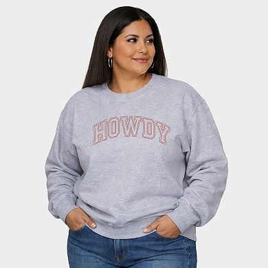 Embroidered Howdy Varsity - Women's Plus Sized Graphic Sweatshirt