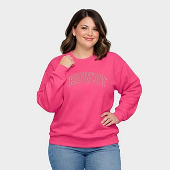 Embroidered Howdy Varsity - Women's Plus Sized Graphic Sweatshirt