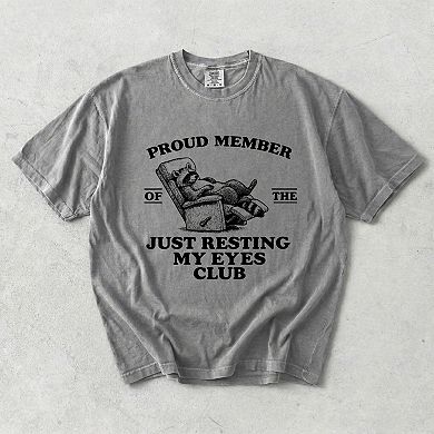 Just Resting My Eyes Club - Men's Garment Dyed Graphic T-Shirt