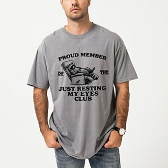 Just Resting My Eyes Club - Men's Garment Dyed Graphic T-Shirt