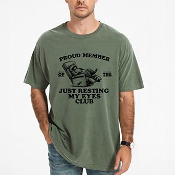 Just Resting My Eyes Club - Men's Garment Dyed Graphic T-Shirt