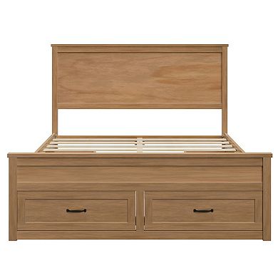 Pnronnc Bookcase Captains Bed Queen Wood Storage Bed Frame with Drawers, Platform Bed wWooden Slats