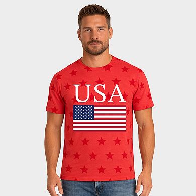 USA Flag Solid - Men's Short Sleeve Star Tee