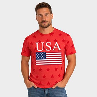 USA Flag Solid - Men's Short Sleeve Star Tee