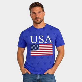 USA Flag Solid - Men's Short Sleeve Star Tee